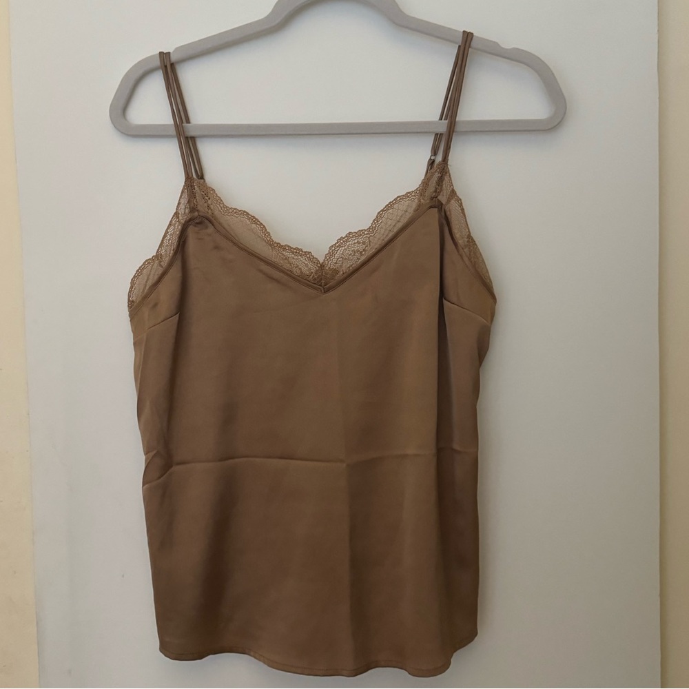 Abercrombie & Fitch Brown Silky Lace Cami Tank Top